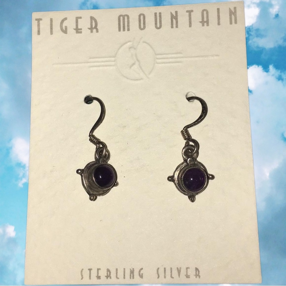 NEW! Amethyst drop Sterling Silver earrings